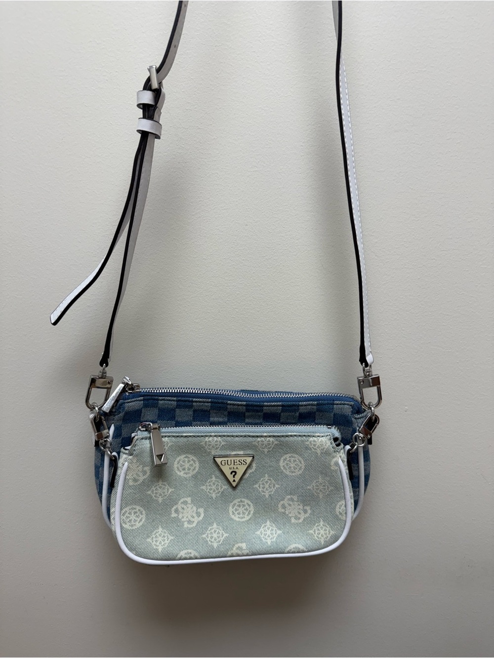 Guess Vintage Arie Crossbody Bag Set Of 2 Denim NWOT